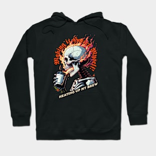 Fiery Skull Brew - Unleashing the Heat of Hot Coffee Hoodie